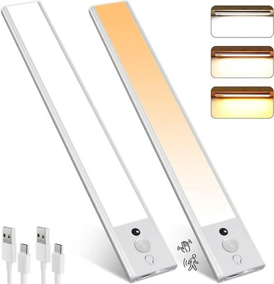 2-Pieces 12" USB Rechargeable Under Cabinet Light, Motion Activated, 3 CCT - Image 1 of 4
