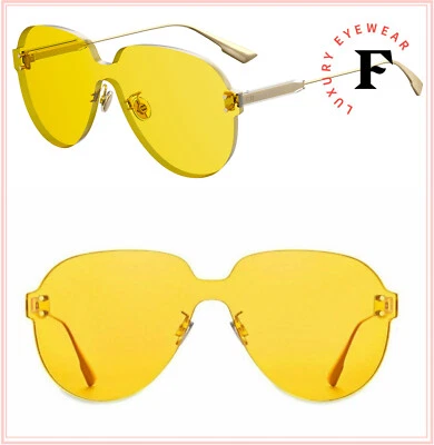 CHRISTIAN DIOR DiorColorQuake2 Yellow Oversized Aviator Sunglasses ColorQuake 2 - Image 1 of 4