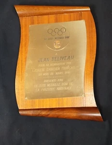 PREMIO JUGADOR DEL MES MONTREAL CANADIENSES PROPIEDAD PERSONAL JEAN BELLEVEL 1971 - Imagen 1 de 3