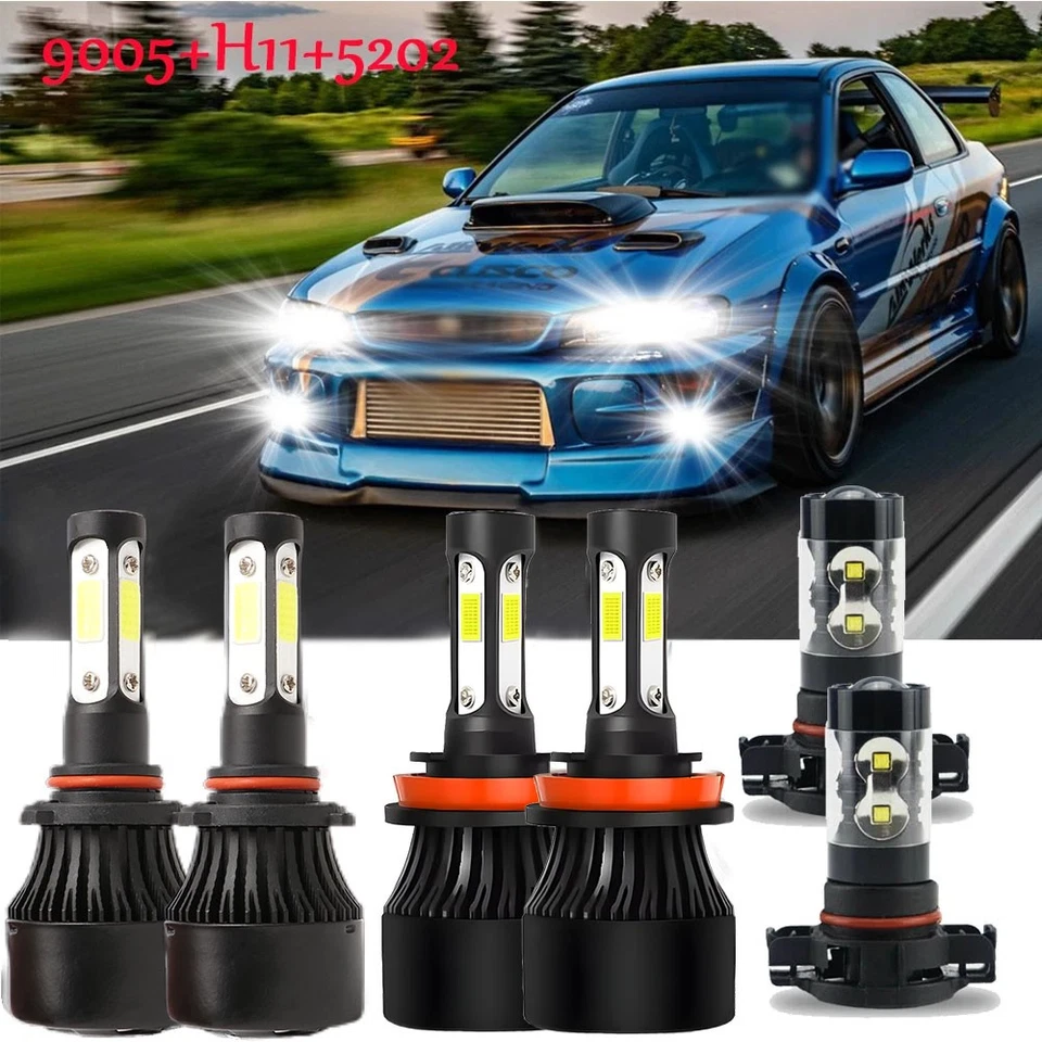 Combo de 6 faros LED altos bajos antiniebla para Subaru XV Crosstrek 2013-2014 Foto 1 de 4