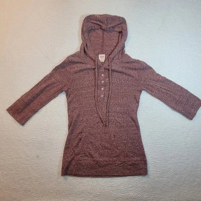 XS MOSSIMO поставки CO длинным рукавом верхний фиолетовый рубашка хлопок поли спандекс HENLEY - Изображение 1 из 4