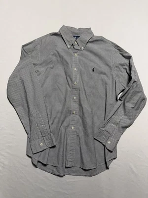 Camisa Ralph Lauren Ajuste Personalizado Botones Cuadros Para Hombre XL Manga Larga Negra Blanca Foto 1 de 4