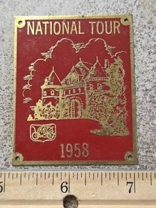 VMCCA National Tour 1958 Brass Tag Plate 2" x 2-1/2" - Picture 1 of 6