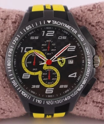 Reloj Pulsera Ferrari Hombre Cronógrafo Esfera Negra "Fecha" Excelente Funcionamiento Foto 1 de 4