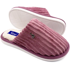 DAMEN WINTER SAMT HAUSSCHUHE BEQUEME SLIPPER GESCHLOSSEN LEICHT WEICH HAUS - Bild 1 von 7