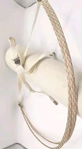 MALOUF COLETTE FASHION Champagne Mesh Wicker Double Headstrap. New - Picture 1 of 7