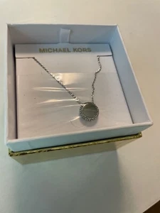 Michael Kors Womens Brilliance Silver Tone Necklace Crystals MKJ6179040 - Picture 1 of 2