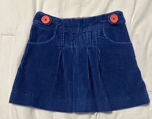 Mini Boden Blue Cord Skirt EUC Girls Zips Up The Side Adjustable Waist Size 4/5 - Picture 1 of 2