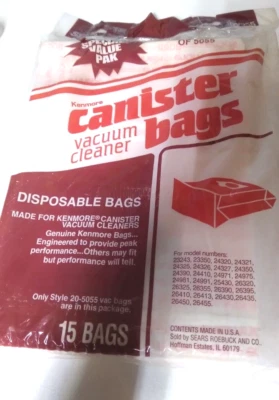 Kenmore 20-50555 Canister VACUUM CLEANER BAGS (5055) 13 Bags - Image 1 of 4