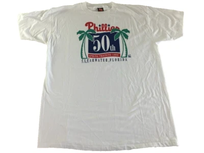 VTG 1996 Philadelphia Phillies 50th Spring Training T Shirt XL MLB Baseball Mens - Image 1 of 4