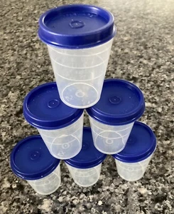 Tupperware Mini Midget Containers, 2oz, Set of 6, blue, new, vintage - Picture 1 of 12