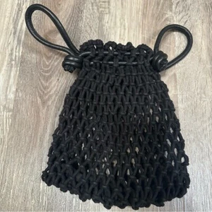 CLARE V. Bag Sandy Drawstring Crotchet Mesh Top Handle Round - Imagen 1 de 4