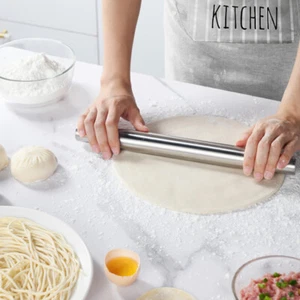 Stainless Steel Rolling Pin Pressing Non-Stick Pastry Cake Baking Kitchen - Picture 1 of 18