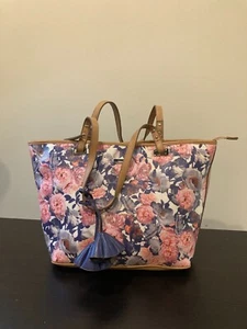 NINE WEST Large Floral Shopper Handbag Purse Tote Bag Multicolored Ditsy Floral - Picture 1 of 8