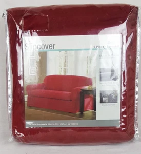 Maytex Suede Slipcover 2 Piece Loveseat – Red - Picture 1 of 7