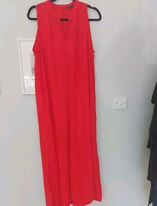 Ladies Red French Connection Wide Leg Cropped Jumpsuit Size 16