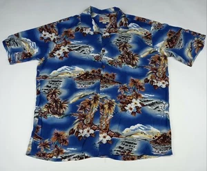 HILO HATTIE Hawaiian Shirt Island Tropical Aloha Made In Hawaii Men's Size Large - Picture 1 of 8