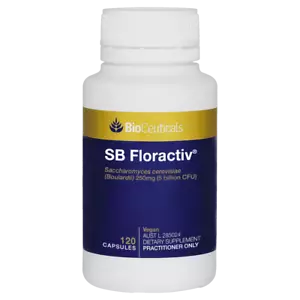 BioCeuticals SB Floractiv® 120 Capsules Travellers Diarrhoea TD Relief Vegan - Picture 1 of 3