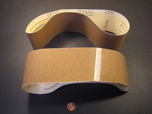 ZWEI STÜCK 3M "PRODUKTION" SCHLEIFBÄNDER, 3" x 24", 100X KÖRNUNG, GESCHLOSSENMANTEL - Bild 1 von 1