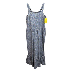 Rumi + Ryder Girls Size M (8-10) Blue Floral Cottage Core Sleeveless Dress NWT - Picture 1 of 8
