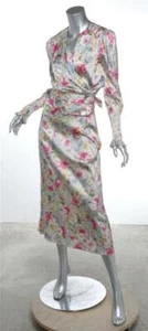 ART DEALER Floral Wrap Blouse Top XS Jeweled Belted Long Midi Skirt M Set NEW - Picture 1 of 4