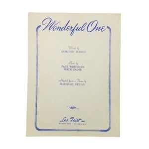 Wonderful One Vintage Sheet Music 1950 Terriss Whiteman Grofe - Picture 1 of 5