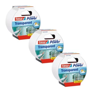 Cinta adhesiva transparente tesa Extra Power - Paquete de 3 - Cinta adhesiva impermeable para - Imagen 1 de 2