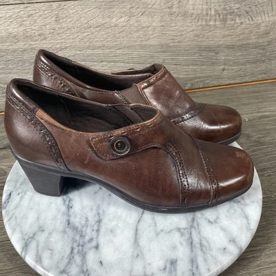 Sapatos femininos Earth Origins 9 M couro marrom Marla 2 saltos confortáveis BOHO - Imagem 1 de 4