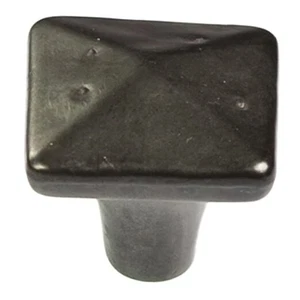P3670-BI 1-1/4-Inch Square Carbonite Cabinet Knob, Black Iron - Picture 1 of 4