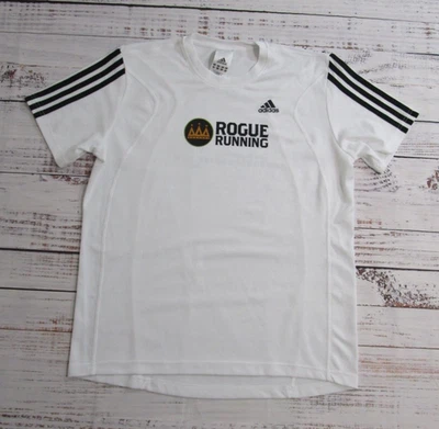 Adidas Rogue Running Blanco Manga Corta Logo 3 Rayas Negras Camisa para Correr Hombres M Foto 1 de 4
