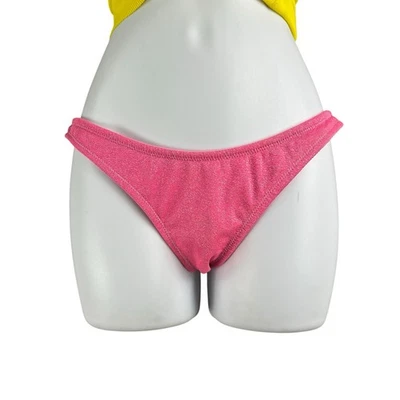 Parte inferior de bikini triángulo para mujer XL rosa brillante traje de baño tiro alto Foto 1 de 4