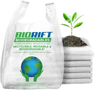 Biodegradable Thank You Bags | 500 Count - Bulk | Extra Thick, Strong, Recycl... - Picture 1 of 9