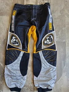 Thor Motorcross #1210 Black/Yellow Silver Pant Elastic Waist 30 x 26" Inseam GUC - Bild 1 von 6