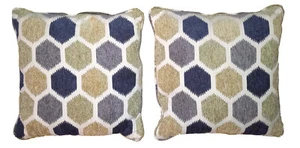 Decorator throw pillow covers(2) Woven jacquard zip pclosure 18 x 18 covers only - Picture 1 of 4