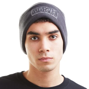 Marvel Mens Line Logo Beanie Hat Graphite Grey S - XXL Official - Picture 1 of 6