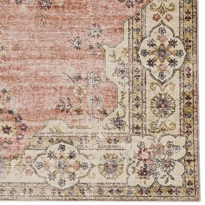 Linon Washable Blanche Polyester 3'x5' Rug in Pink - Picture 1 of 17