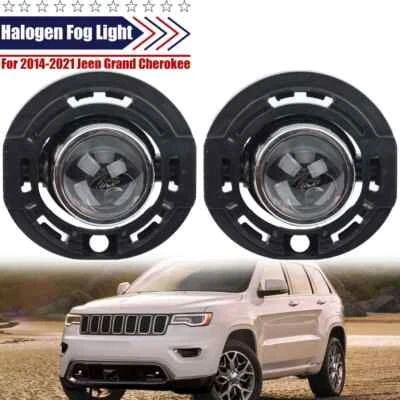 For 2014-2021 Jeep Grand Cherokee Lamps Set Pair Front Bumper Fog Light Clear - Image 1 of 4