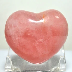 45mm Rose Quartz Puffy Heart Pink Crystal Polished Palm Love Stone Heart - China - Picture 1 of 8