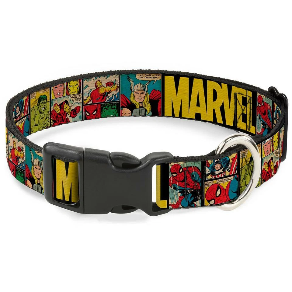 Collar de perro ajustable con clip de plástico "retro" de Marvel Comics con hebilla Foto 1 de 1
