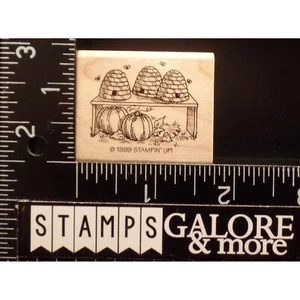 Stampin' Up! RUBBER STAMPS 1999 TIMES & SEASONS BEE HIVE TABLE PUMPKINS BEES #06 - Bild 1 von 2