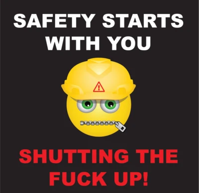 FUNNY Warning Sticker Vinyl Stocking Stuffer for GUYS Hard Hat Toolbox JOKE 3"  - Image 1 of 3