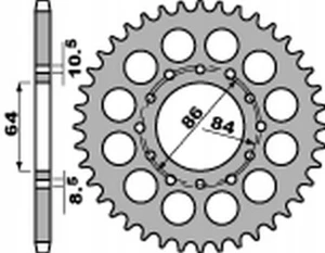 REAR SPROCKET 814 41 C45 SUZUKI GT 380 '73-'78, GT 550 '74- - Picture 1 of 6