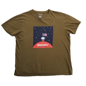 Snoopy Space Astronaut Shirt Mens XXL Green 2019 Moon American Flag USA Peanuts - Picture 1 of 5