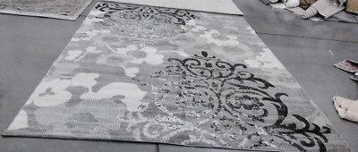 SILVER / IVORY 9' X 12' Back Stain Rug, Reduced Price 1172758687 ADR114B-9 - Image 1 of 4