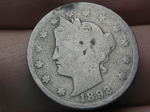 1892 Liberty Head V Nickel 5 Cent Piece- Good/VG Details Cover