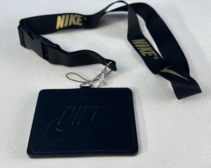 Nike ID Lanyard Key Chain Holder Black Gold Identification New Never Used - Picture 1 of 9