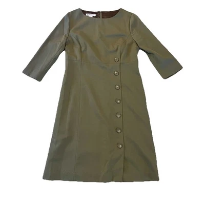 Vintage Pendleton Sheath Dress Women 10 Virgin Wool Olive Green - Image 1 of 4