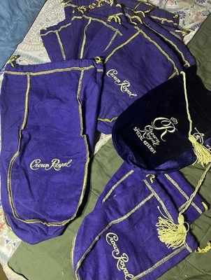10 bolsas Crown Royal Reg, bolsa CR 1 -9”x13”, 2 pequenas e 1 preta reserva especial Bg - Imagem 1 de 2