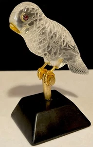 Statuina pappagallo uccellino in vetro cristallo di Macao vintage - Foto 1 di 13