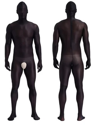 Unisex Sin Entrepierna Transparente Traje de Gato Cremallera Trasera Satén Con Capucha Mono Guantes Juegos con disfraces Foto 1 de 4